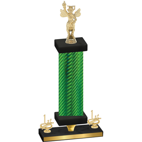 Premium Single Green Carbon Fiber First Place Academics Trophy