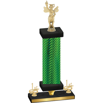 Premium Single Green Carbon Fiber First Place Academics Trophy