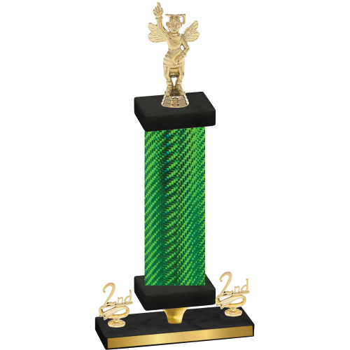 Premium Single Green Carbon Fiber Second Place Academics Trophy