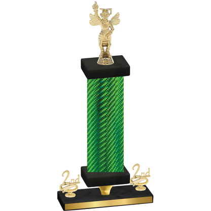 Premium Single Green Carbon Fiber Second Place Academics Trophy