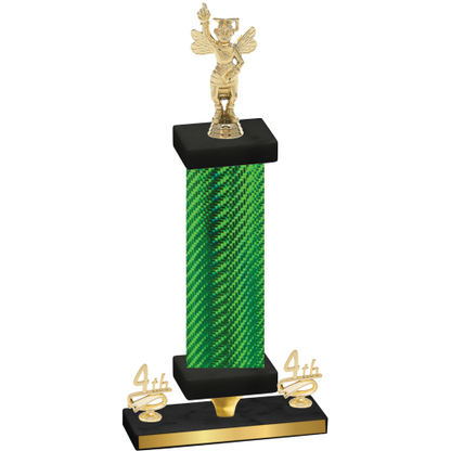 Premium Single Green Carbon Fiber Fourth Place Academics Trophy