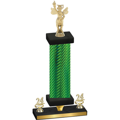 Premium Single Green Carbon Fiber Year Academics Trophy