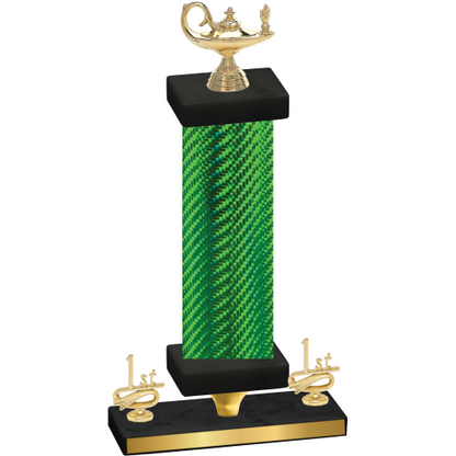 Premium Single Green Carbon Fiber First Place Academics Trophy