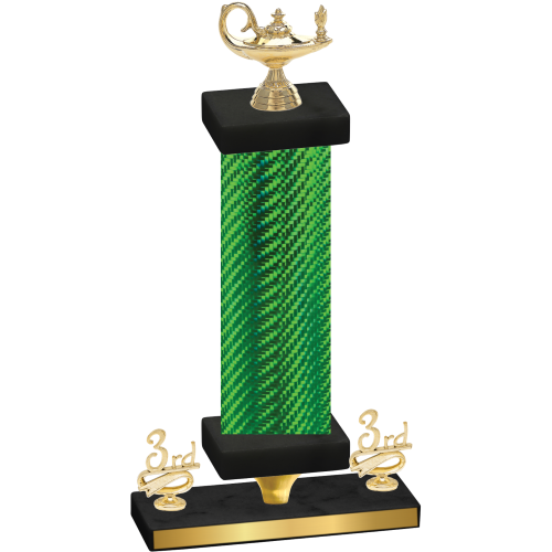 Premium Single Green Carbon Fiber Third Place Academics Trophy