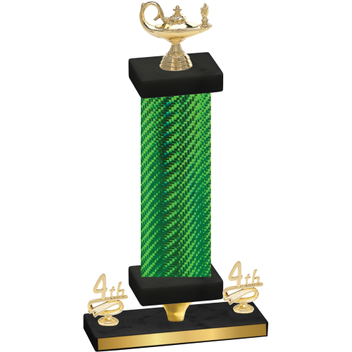 Premium Single Green Carbon Fiber Fourth Place Academics Trophy