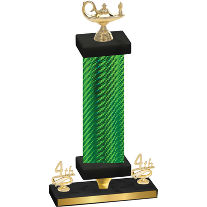 Premium Single Green Carbon Fiber Fourth Place Academics Trophy