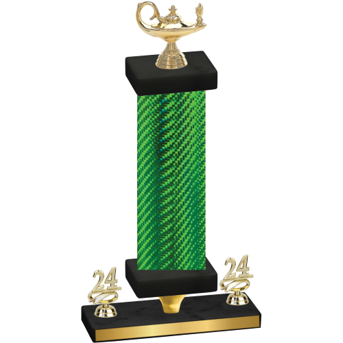 Premium Single Green Carbon Fiber Year Academics Trophy