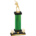 Premium Single Green Carbon Fiber Fourth Place Softball Trophy