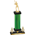 Premium Single Green Carbon Fiber Victory Softball Trophy