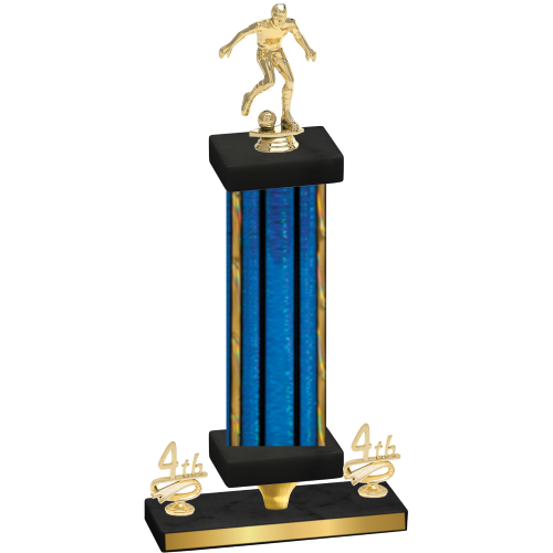 Premium Single Blue Glacier Fourth Place Soccer Trophy