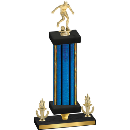 Premium Single Blue Glacier Victory Soccer Trophy
