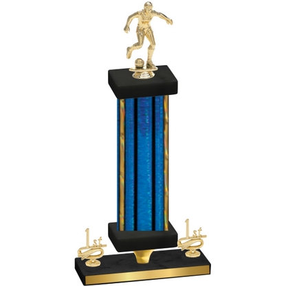 Premium Single Blue Glacier First Place Soccer Trophy