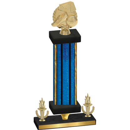 Premium Single Blue Glacier Victory Soccer Trophy