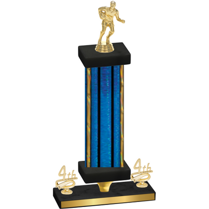 Premium Single Blue Glacier Fourth Place Rugby Trophy