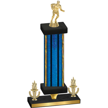 Premium Single Blue Glacier Victory Rugby Trophy
