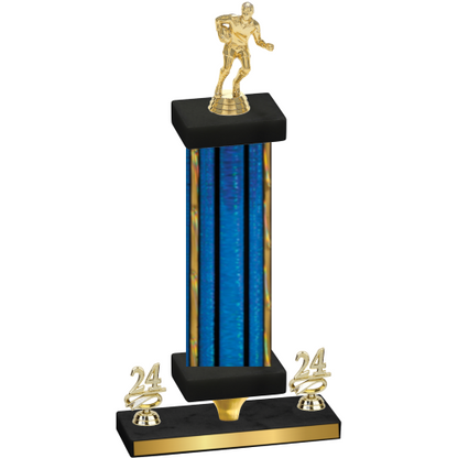 Premium Single Blue Glacier Year Rugby Trophy