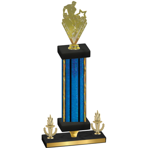 Premium Single Blue Glacier Victory Rugby Trophy