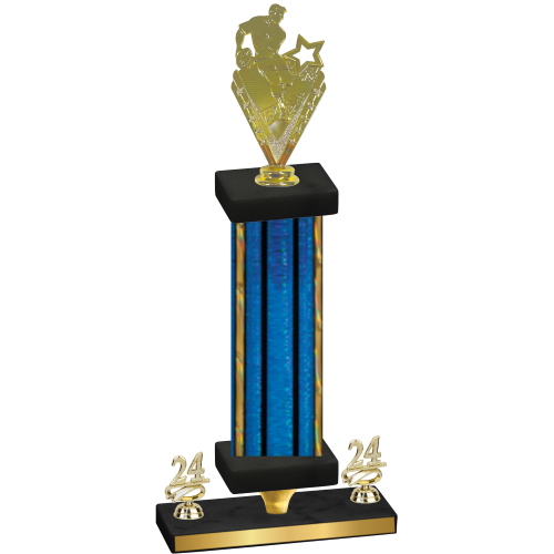 Premium Single Blue Glacier Year Rugby Trophy