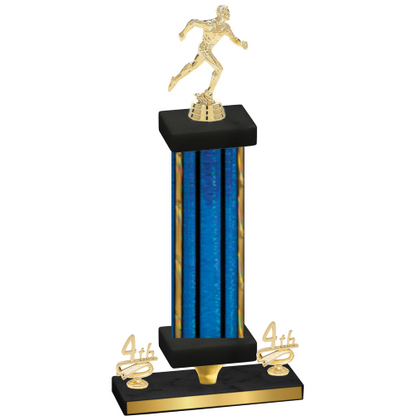 Premium Single Blue Glacier Fourth Place Running Trophy