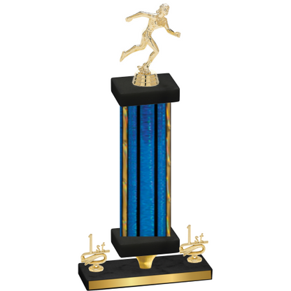 Premium Single Blue Glacier First Place Running Trophy