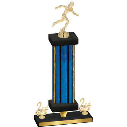 Premium Single Blue Glacier Second Place Running Trophy