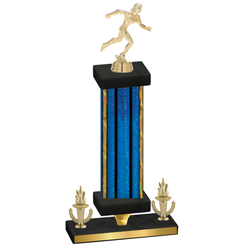 Premium Single Blue Glacier Victory Running Trophy