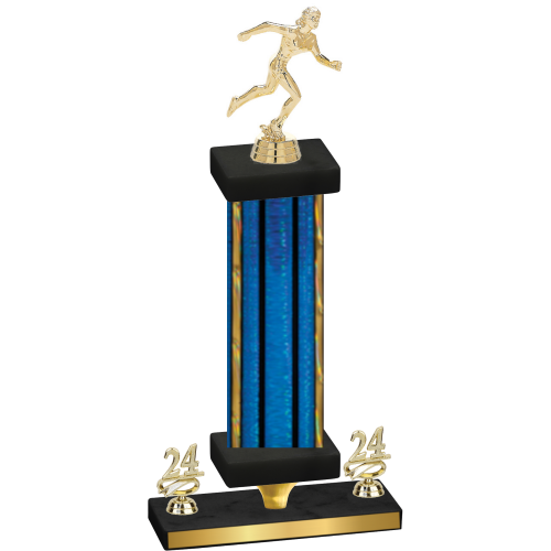 Premium Single Blue Glacier Year Running Trophy