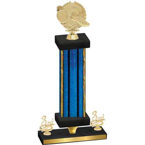 Premium Single Blue Glacier Third Place Running Trophy