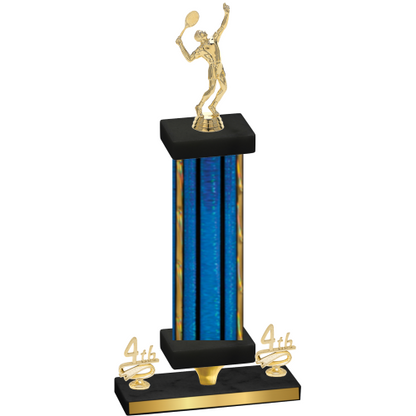 Premium Single Blue Glacier Fourth Place Tennis Trophy