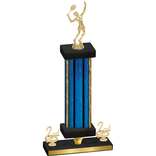 Premium Single Blue Glacier Second Place Tennis Trophy