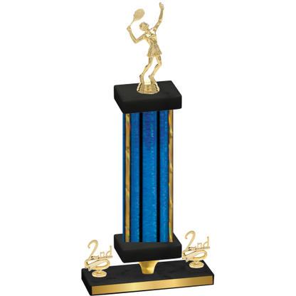Premium Single Blue Glacier Second Place Tennis Trophy
