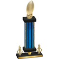 Premium Single Blue Glacier Victory Football Trophy