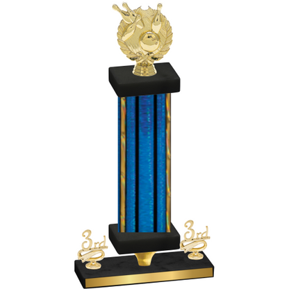 Premium Single Blue Glacier Third Place Bowling Trophy