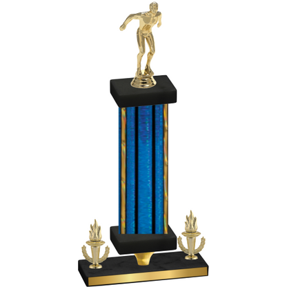 Premium Single Blue Glacier Victory Swimming Trophy