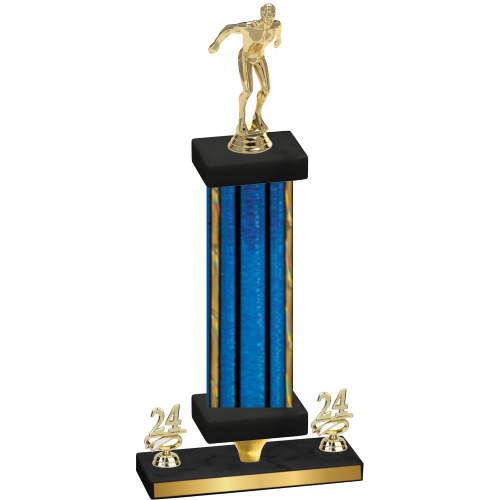 Premium Single Blue Glacier Year Swimming Trophy