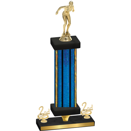 Premium Single Blue Glacier Second Place Tennis Trophy