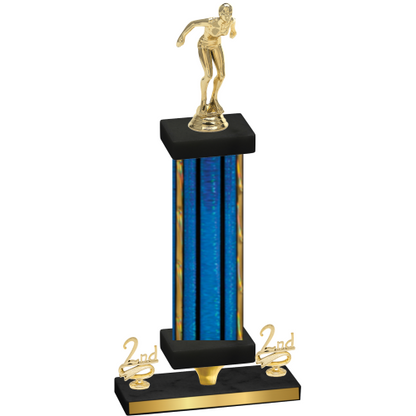 Premium Single Blue Glacier Second Place Tennis Trophy