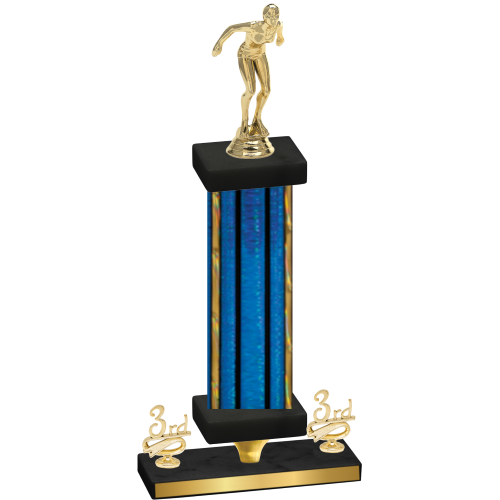 Premium Single Blue Glacier Third Place Tennis Trophy