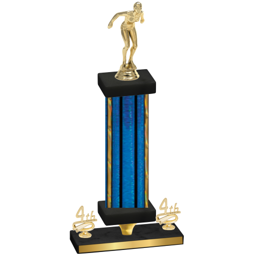 Premium Single Blue Glacier Fourth Place Tennis Trophy