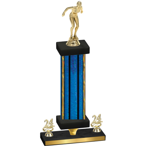 Premium Single Blue Glacier Year Tennis Trophy