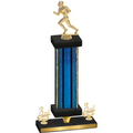 Premium Single Blue Glacier Third Place Football Trophy