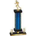 Premium Single Blue Glacier Year Football Trophy