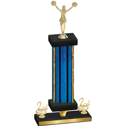 Premium Single Blue Glacier Second Place Cheerleading Trophy