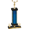 Premium Single Blue Glacier Fourth Place Cheerleading Trophy