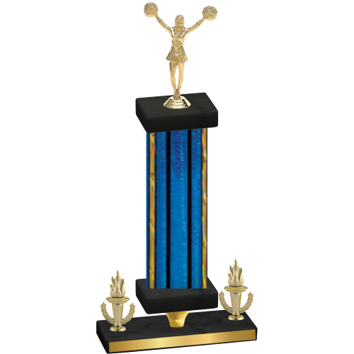 Premium Single Blue Glacier Victory Cheerleading Trophy