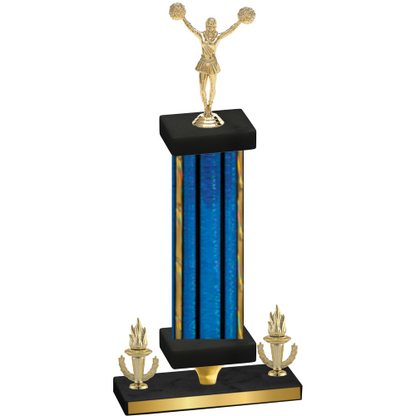 Premium Single Blue Glacier Victory Cheerleading Trophy