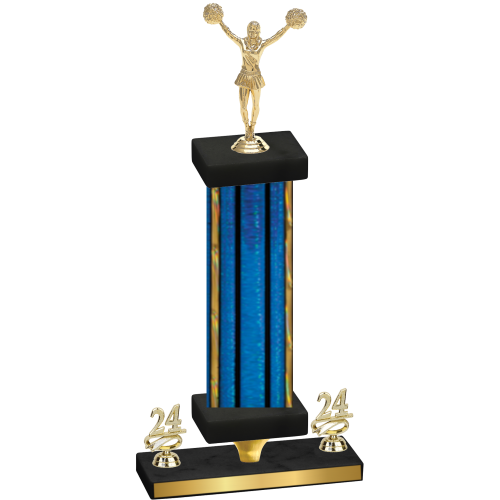 Premium Single Blue Glacier Year Cheerleading Trophy
