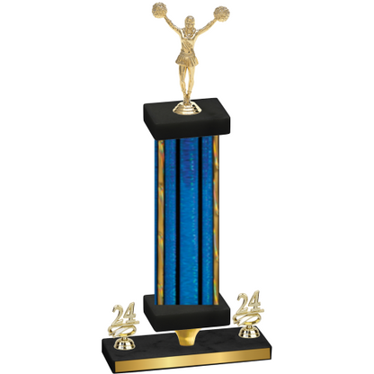 Premium Single Blue Glacier Year Cheerleading Trophy