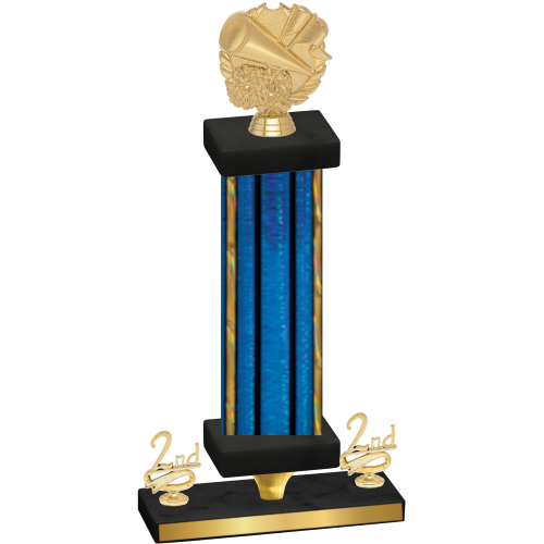 Premium Single Blue Glacier Second Place Cheerleading Trophy