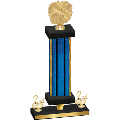 Premium Single Blue Glacier Second Place Cheerleading Trophy